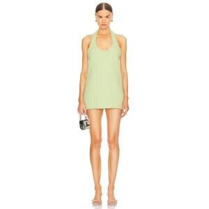 SIEDRES NANS - Halterneck Knit Mini Dress - S Lime